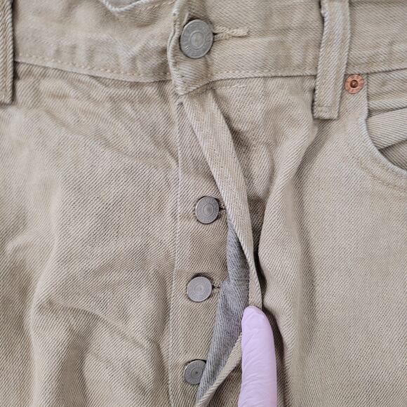 LEVIS 501 Button-Fly Straight Jeans 35x32 Beige - Picture 5 of 16